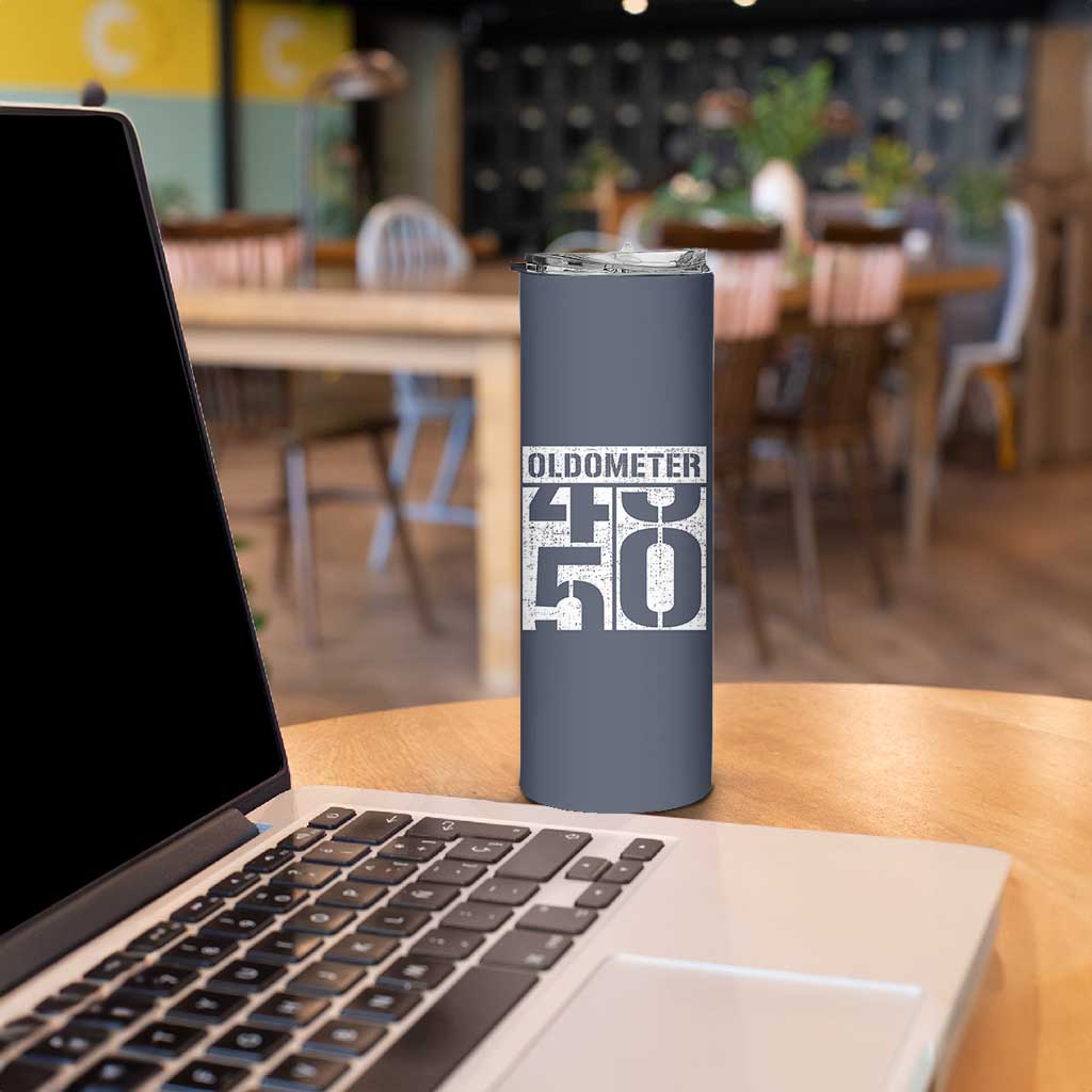 Funny 50th Birthday Skinny Tumbler Oldometer Odometer 1976 50 Year Old Birthday Old Joke