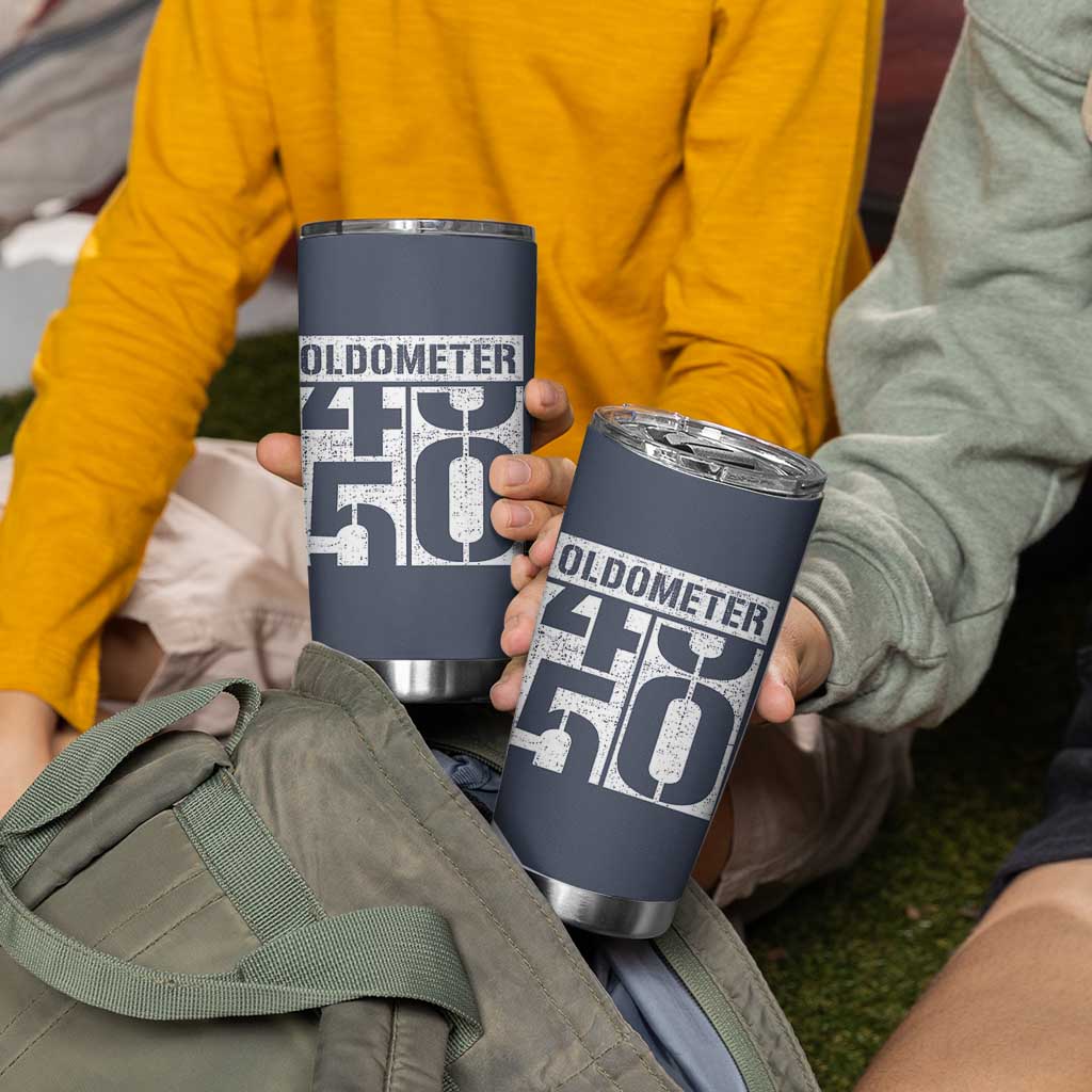 Funny 50th Birthday Tumbler Cup Oldometer Odometer 1976 50 Year Old Birthday Old Joke