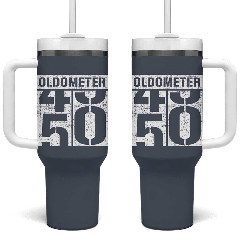 Funny 50th Birthday Tumbler With Handle Oldometer Odometer 1976 50 Year Old Birthday Old Joke
