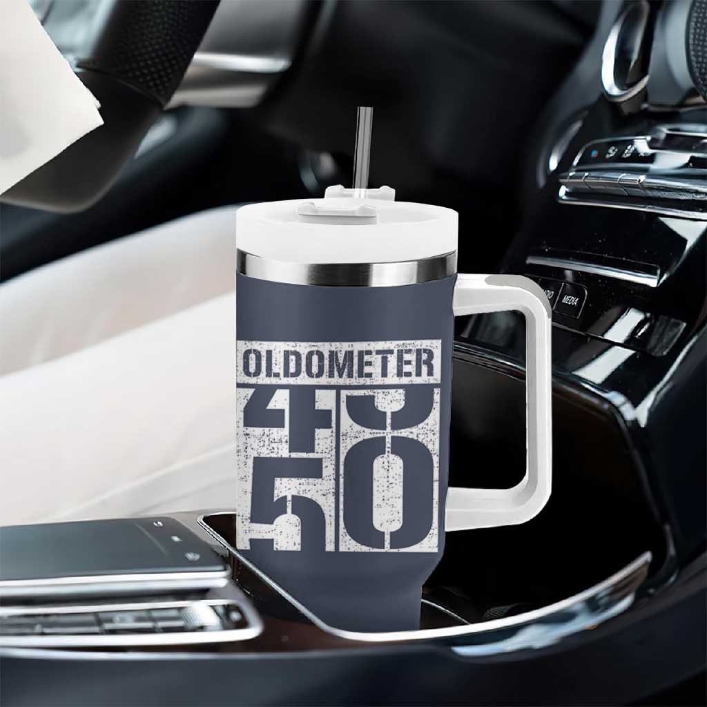 Funny 50th Birthday Tumbler With Handle Oldometer Odometer 1976 50 Year Old Birthday Old Joke