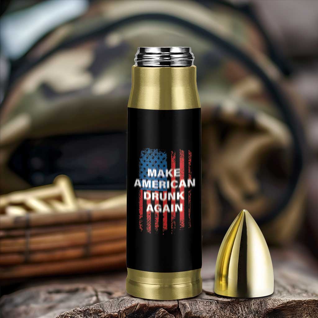 Funny Beer Alcohol Drunk Bullet Tumbler Make America Drunk Again American Flag USA 4th July