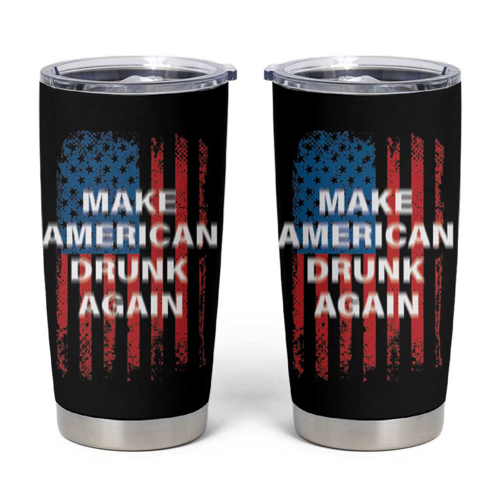 Funny Beer Alcohol Drunk Tumbler Cup Make America Drunk Again American Flag USA 4th July - Wonder Print Shop
