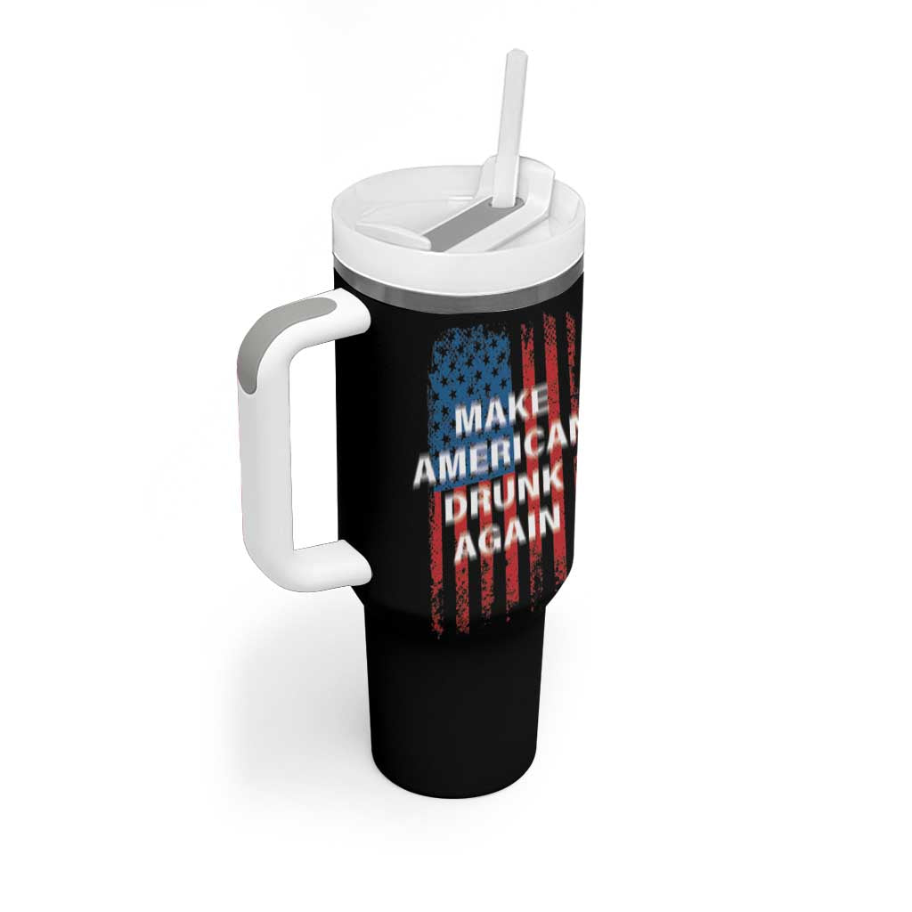 Funny Beer Alcohol Drunk Tumbler With Handle Make America Drunk Again American Flag USA 4th July - Wonder Print Shop