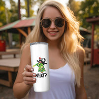 Funny Christmas Black Cat Lover Gifts Skinny Tumbler Christmas Tree Over Cat What? - Wonder Print Shop