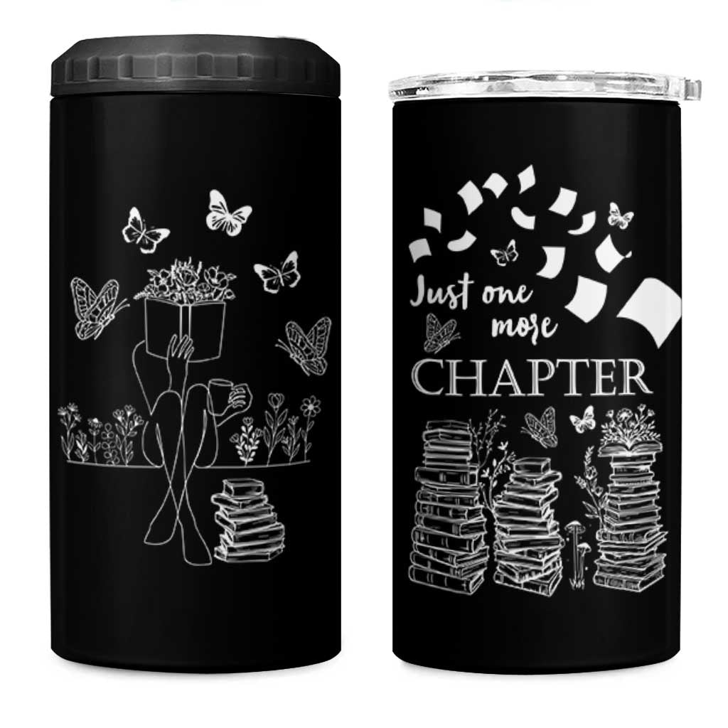 Just One More Chapter 4 in 1 Can Cooler Tumbler Book Lover Floral Library