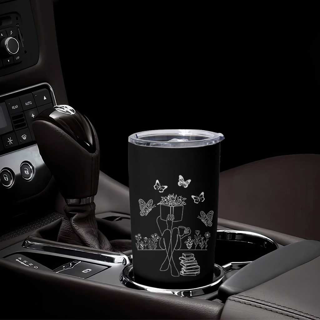Just One More Chapter Tumbler Cup Book Lover Floral Library