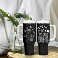 Just One More Chapter Tumbler With Handle Book Lover Floral Library