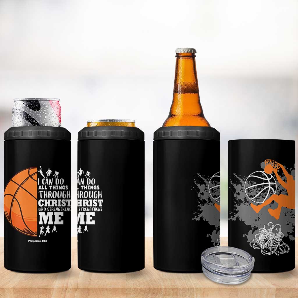 Christian Basketball Gifts 4 in 1 Can Cooler Tumbler Basketball Player Coach Bulk Team Gift