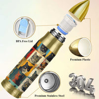 Cat Lover Gifts Bullet Tumbler Retro Cat Collage Poster