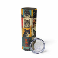 Cat Lover Gifts Skinny Tumbler Retro Cat Collage Poster