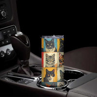 Cat Lover Gifts Skinny Tumbler Retro Cat Collage Poster