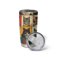 Cat Lover Gifts Tumbler Cup Retro Cat Collage Poster