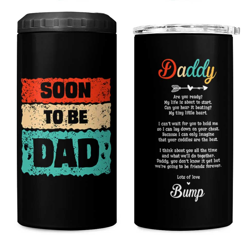 Soon To Be Dad 4 in 1 Can Cooler Tumbler New Expecting Dad First Time Father's Day