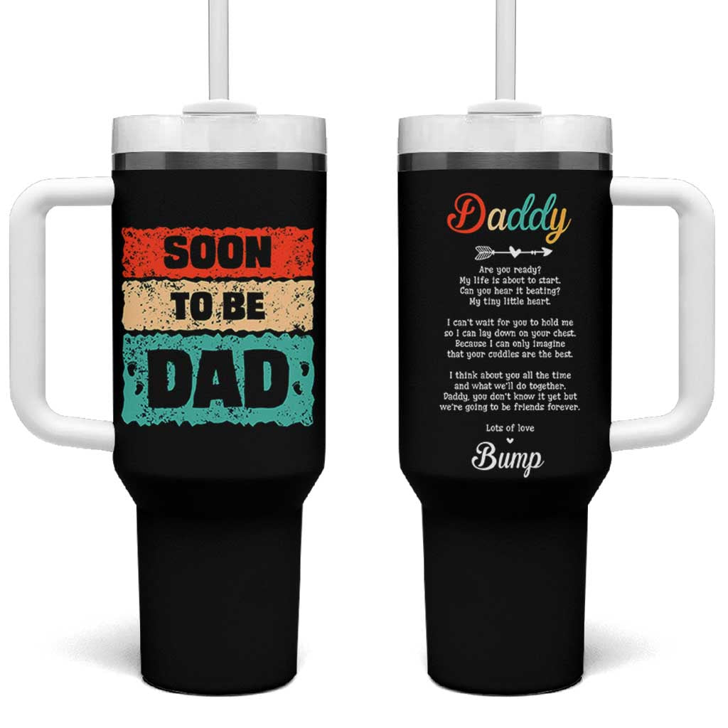 Soon To Be Dad Tumbler With Handle New Expecting Dad First Time Father's Day