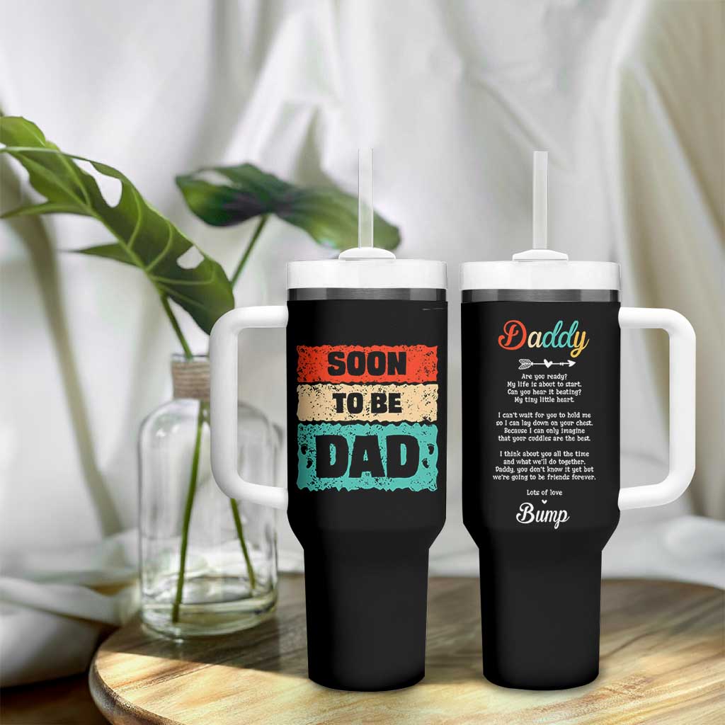 Soon To Be Dad Tumbler With Handle New Expecting Dad First Time Father's Day