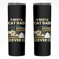 Best Cat Dad Ever Skinny Tumbler Funny Cat Lover Gift Retro American Flag