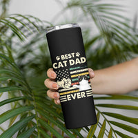 Best Cat Dad Ever Skinny Tumbler Funny Cat Lover Gift Retro American Flag