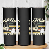 Best Cat Dad Ever Skinny Tumbler Funny Cat Lover Gift Retro American Flag