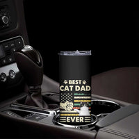 Best Cat Dad Ever Skinny Tumbler Funny Cat Lover Gift Retro American Flag