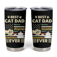 Best Cat Dad Ever Tumbler Cup Funny Cat Lover Gift Retro American Flag