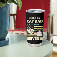 Best Cat Dad Ever Tumbler Cup Funny Cat Lover Gift Retro American Flag