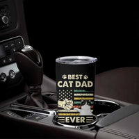 Best Cat Dad Ever Tumbler Cup Funny Cat Lover Gift Retro American Flag