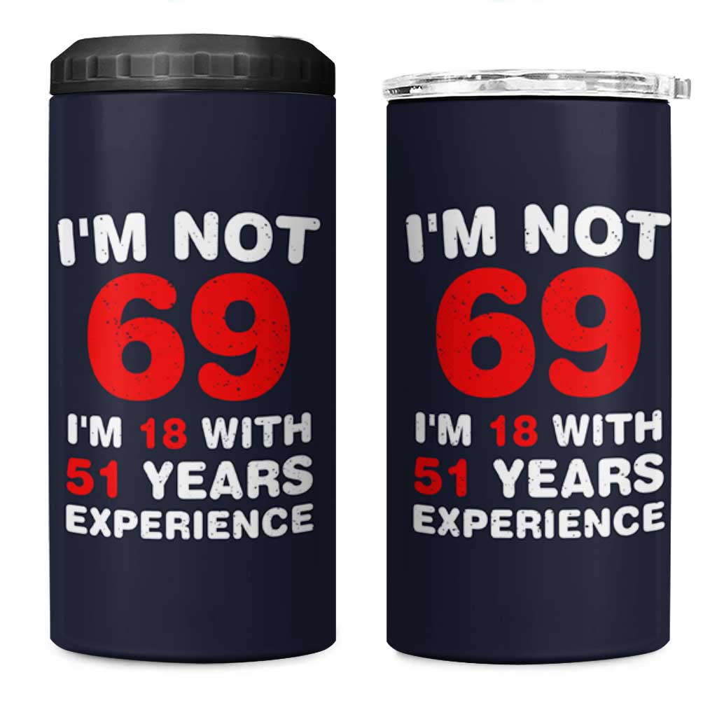 69th Birthday Gifts 4 in 1 Can Cooler Tumbler Funny 1957 Turning 69 Years Old