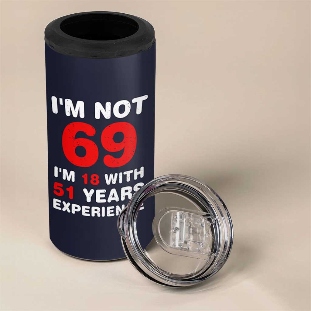 69th Birthday Gifts 4 in 1 Can Cooler Tumbler Funny 1957 Turning 69 Years Old