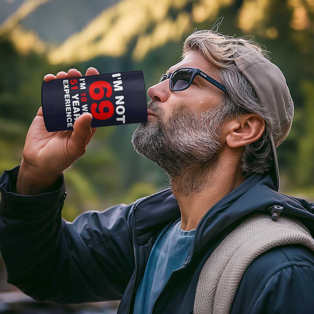 69th Birthday Gifts 4 in 1 Can Cooler Tumbler Funny 1957 Turning 69 Years Old