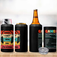 Gaming Gifts For Men Boys 4 in 1 Can Cooler Tumbler Cant Hear You Im Gaming Retro Video Game Gamer
