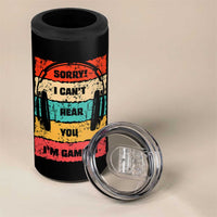 Gaming Gifts For Men Boys 4 in 1 Can Cooler Tumbler Cant Hear You Im Gaming Retro Video Game Gamer