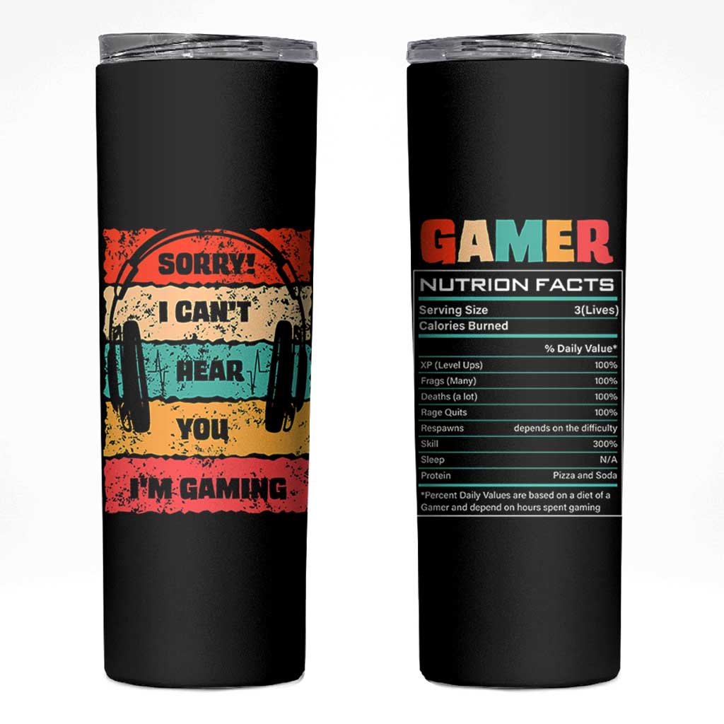 Gaming Gifts For Men Boys Skinny Tumbler Cant Hear You Im Gaming Retro Video Game Gamer