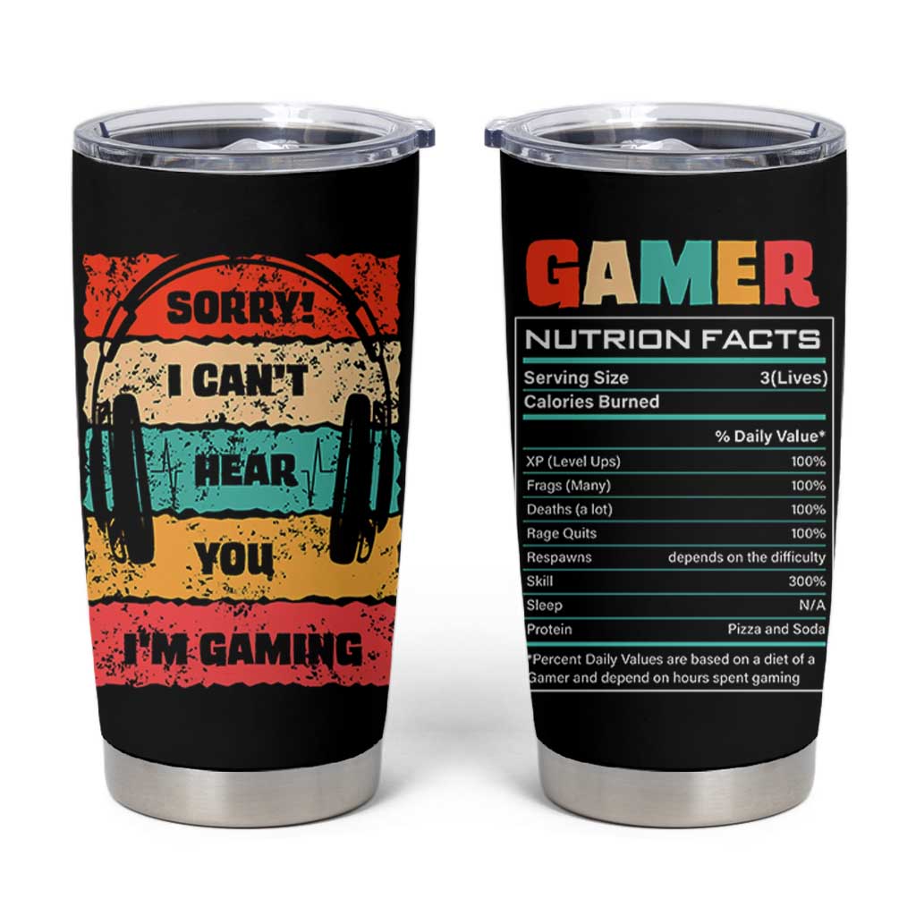Gaming Gifts For Men Boys Tumbler Cup Cant Hear You Im Gaming Retro Video Game Gamer