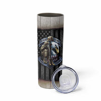 Proud Veteran Skinny Tumbler DD-214 Armed Forces Military Alumni American Flag