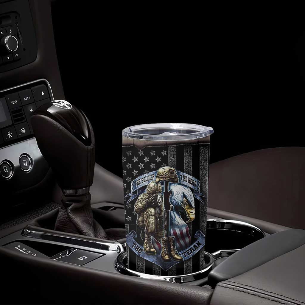 Proud Veteran Tumbler Cup DD-214 Armed Forces Military Alumni American Flag