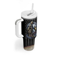 Proud Veteran Tumbler With Handle DD-214 Armed Forces Military Alumni American Flag