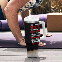 Proud Veteran Tumbler With Handle DD-214 Armed Forces Military Alumni American Flag