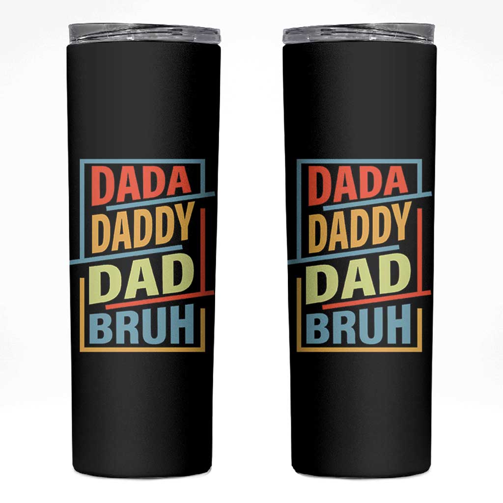 Dad Gifts From Kids Skinny Tumbler Retro Dada Daddy Dad Bruh Funny Husband Fathers Day