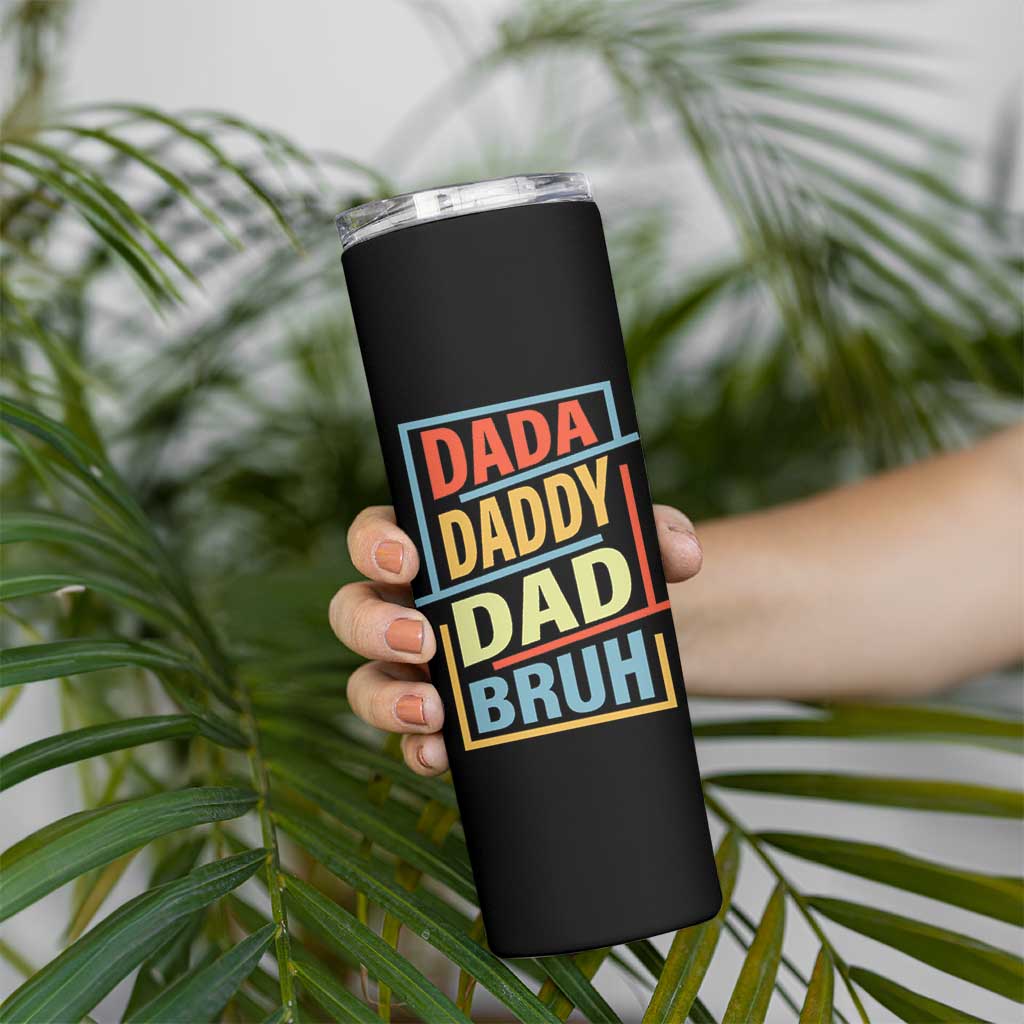 Dad Gifts From Kids Skinny Tumbler Retro Dada Daddy Dad Bruh Funny Husband Fathers Day