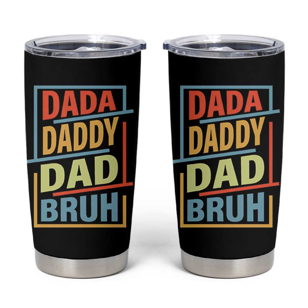 Dad Gifts From Kids Tumbler Cup Retro Dada Daddy Dad Bruh Funny Husband Fathers Day