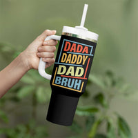 Dad Gifts From Kids Tumbler With Handle Retro Dada Daddy Dad Bruh Funny Husband Fathers Day