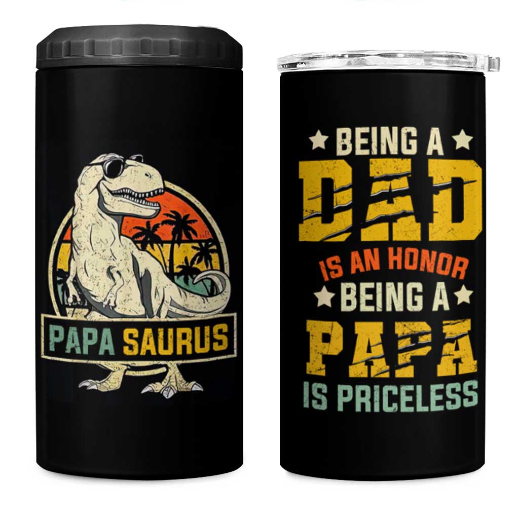 Christmas Gifts for Dad 4 in 1 Can Cooler Tumbler Being A Dad Is An Honor Being A Papa Is Priceless - Wonder Print Shop