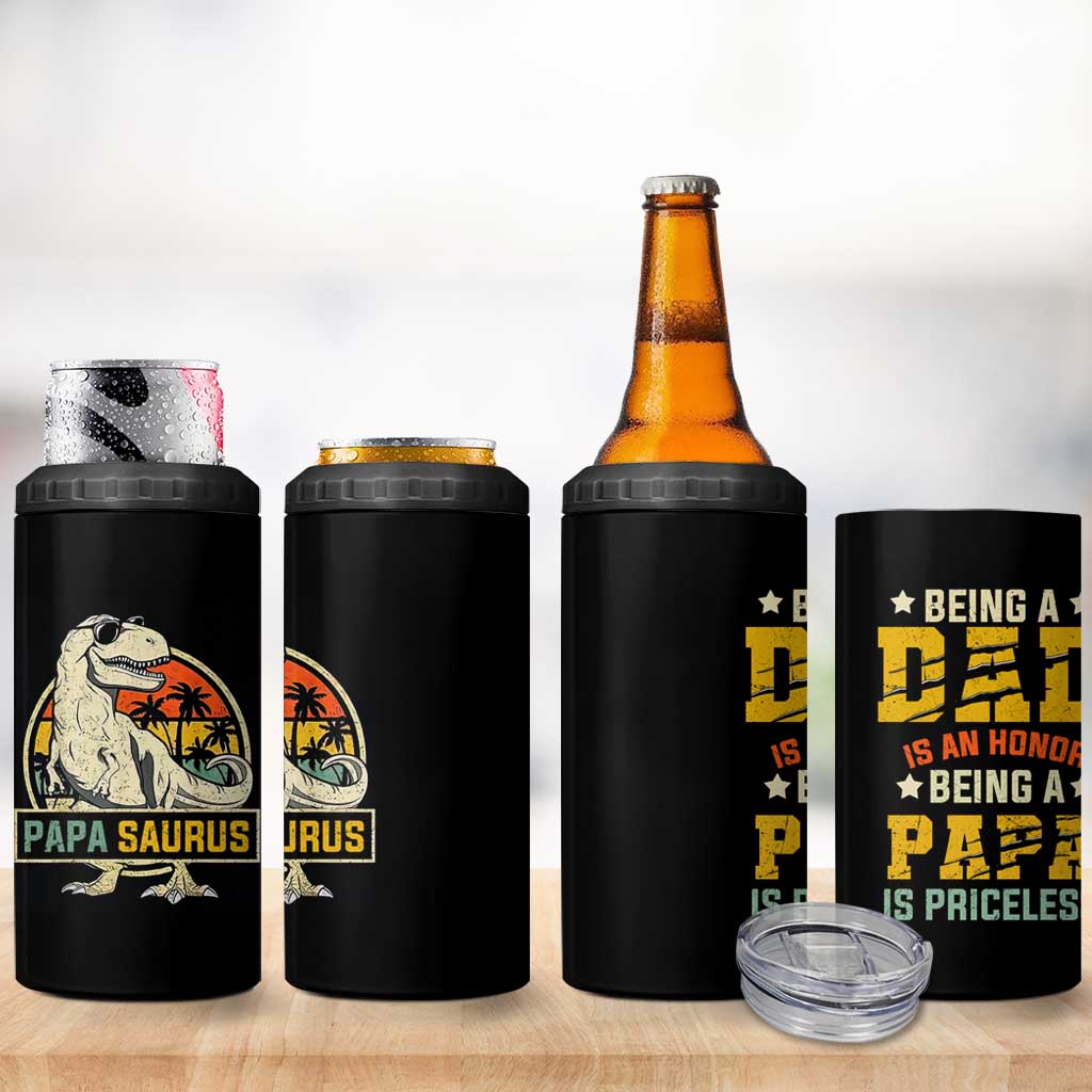 Christmas Gifts for Dad 4 in 1 Can Cooler Tumbler Being A Dad Is An Honor Being A Papa Is Priceless - Wonder Print Shop