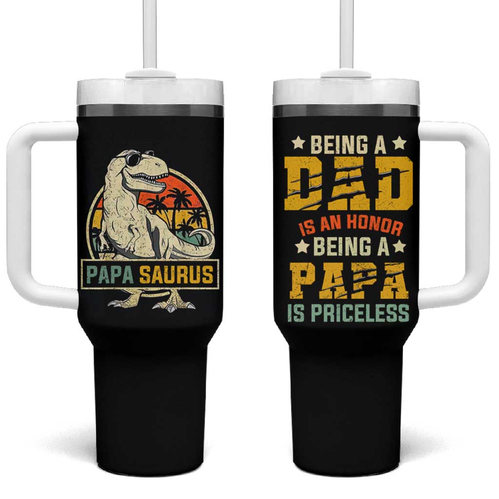 Christmas Gifts for Dad Tumbler With Handle Being A Dad Is An Honor Being A Papa Is Priceless - Wonder Print Shop