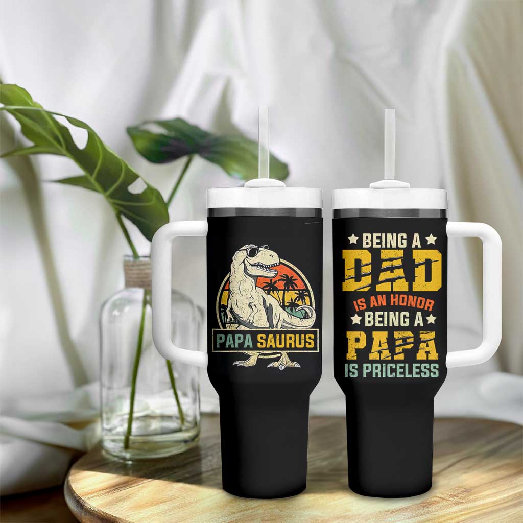 Christmas Gifts for Dad Tumbler With Handle Being A Dad Is An Honor Being A Papa Is Priceless - Wonder Print Shop