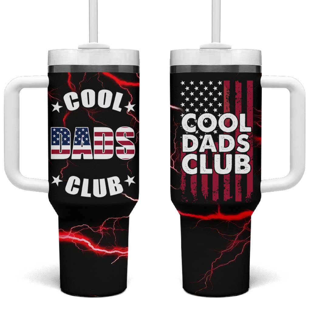 Christmas Gifts for Dad Tumbler With Handle Cool Dads Club Father's Day American Flag - Wonder Print Shop
