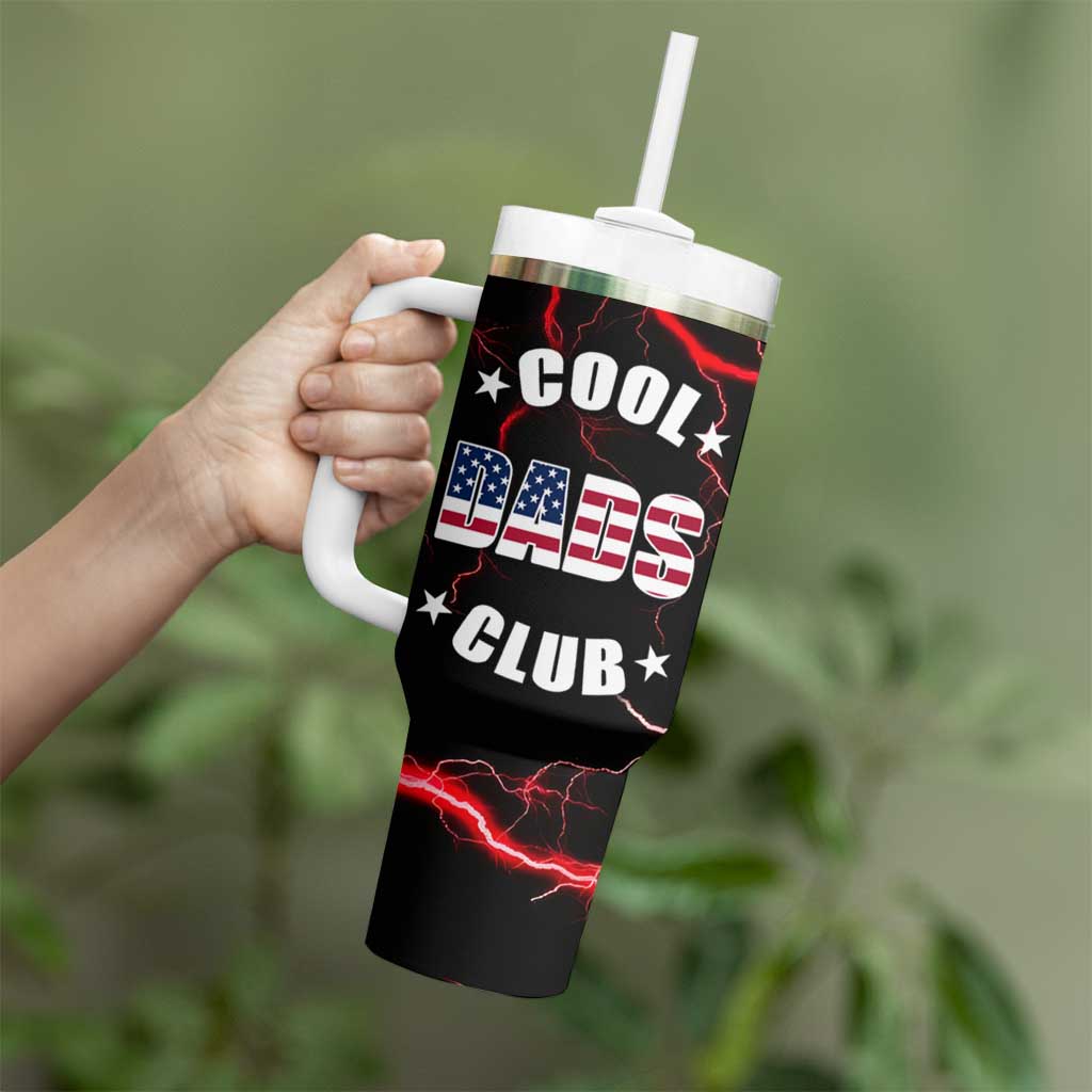 Christmas Gifts for Dad Tumbler With Handle Cool Dads Club Father's Day American Flag - Wonder Print Shop