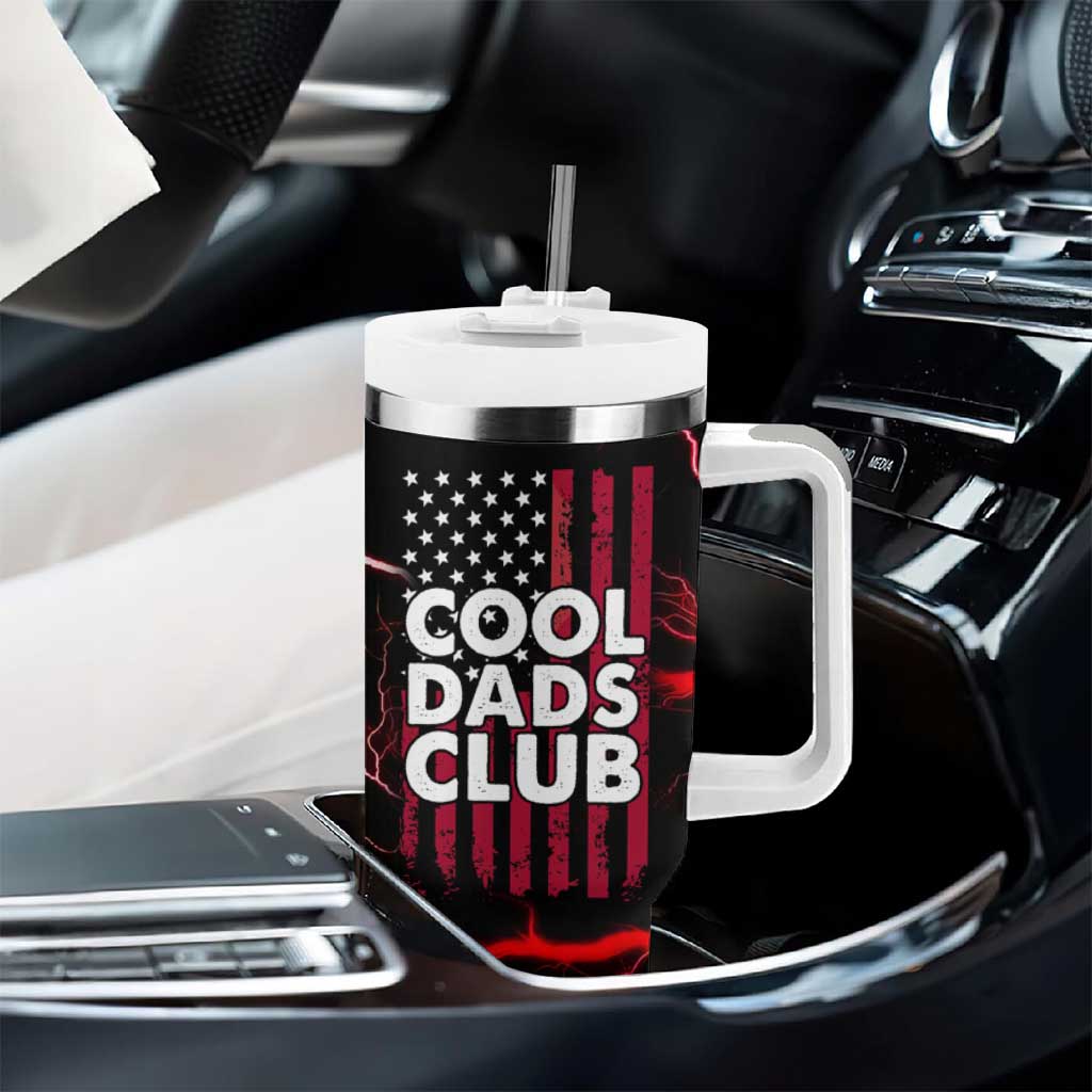 Christmas Gifts for Dad Tumbler With Handle Cool Dads Club Father's Day American Flag - Wonder Print Shop