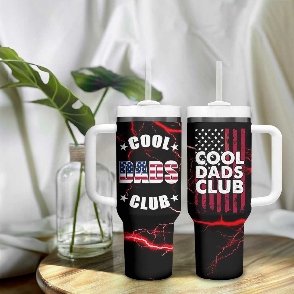 Christmas Gifts for Dad Tumbler With Handle Cool Dads Club Father's Day American Flag - Wonder Print Shop