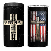 Christian Dad 4 in 1 Can Cooler Tumbler Blessed Dad Cross Fathers Day